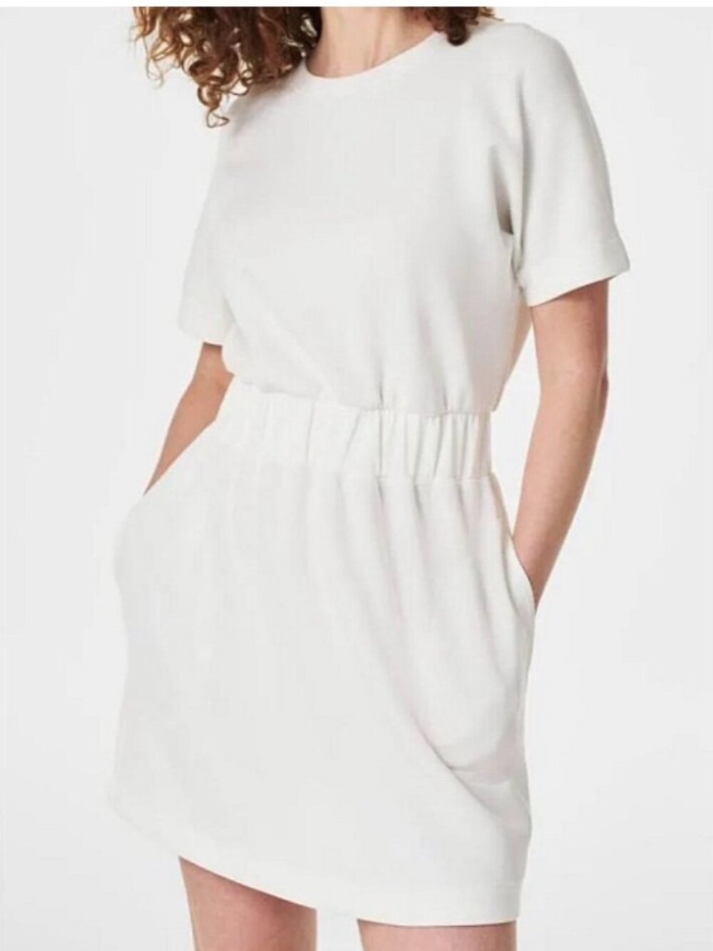 Spanx AirEssentials Cinched Dress Powder Short Sleeve Ultra-Soft Stretchy Mini